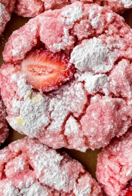 Strawberry Crinkle Cookies