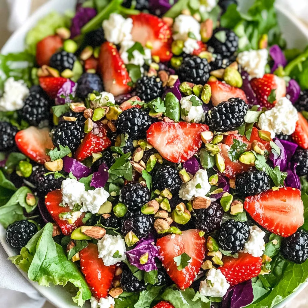 Superfood Berry Salad with Creamy Lemon Herb Dressing