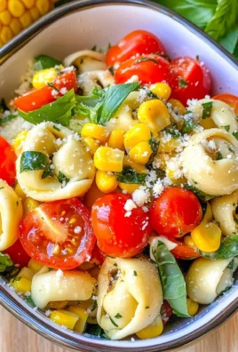 Tortellini Pasta Salad (with Tomatoes, Basil, & Fresh Corn)