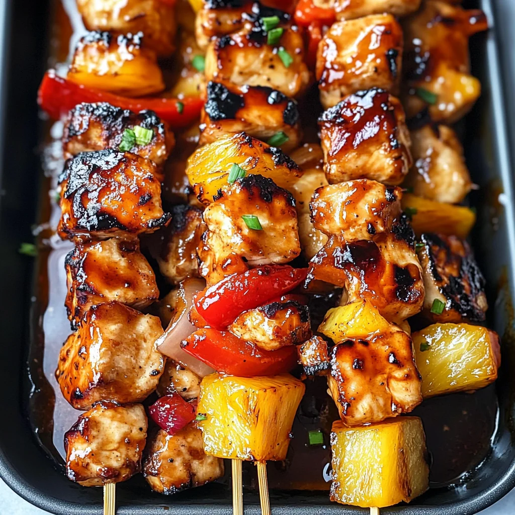 BBQ Pineapple Chicken Kabobs