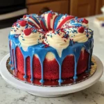 Firecracker Red, White and Blue Cake