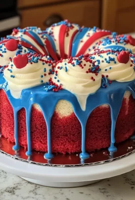 Firecracker Red, White and Blue Cake