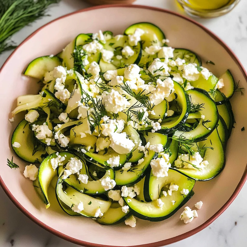 Italian Shaved Zucchini Salad with Feta