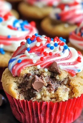Patriotic Chocolate Chip Cookie Cups