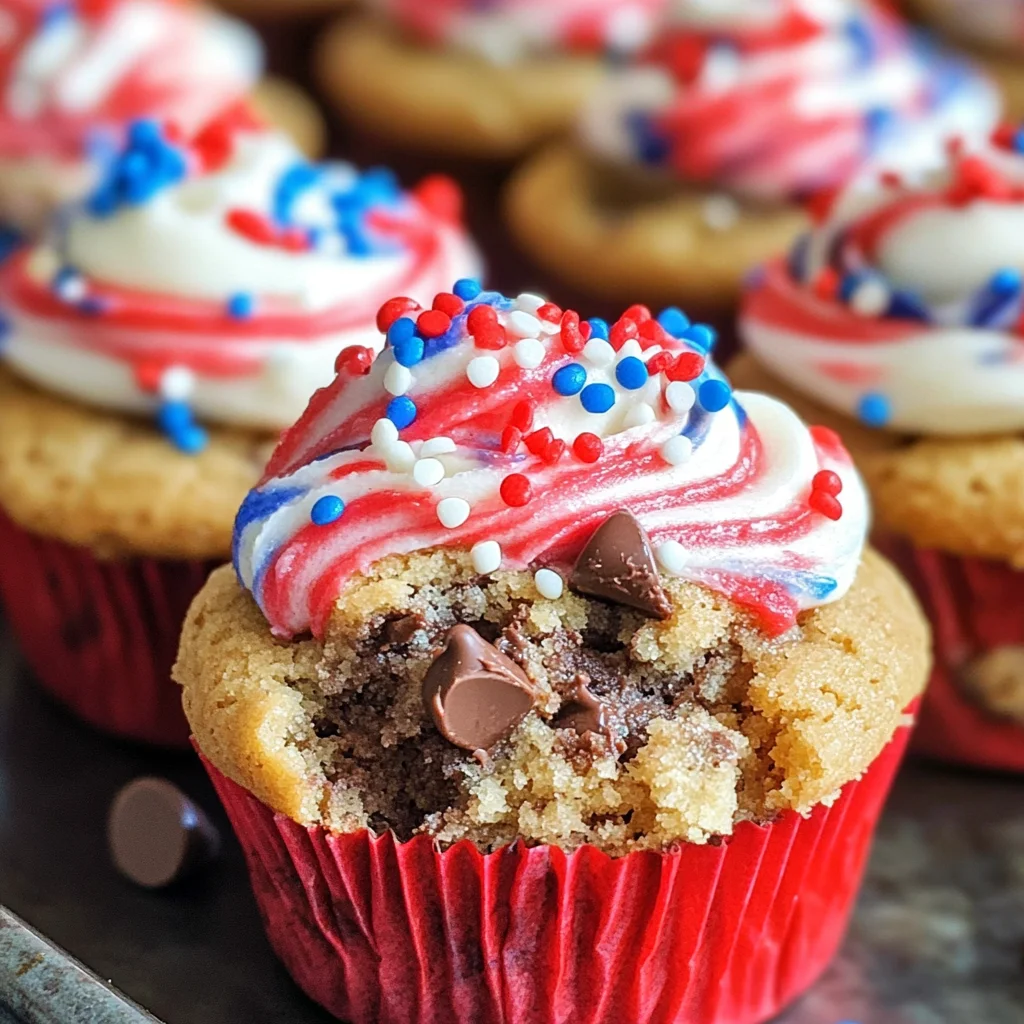Patriotic Chocolate Chip Cookie Cups