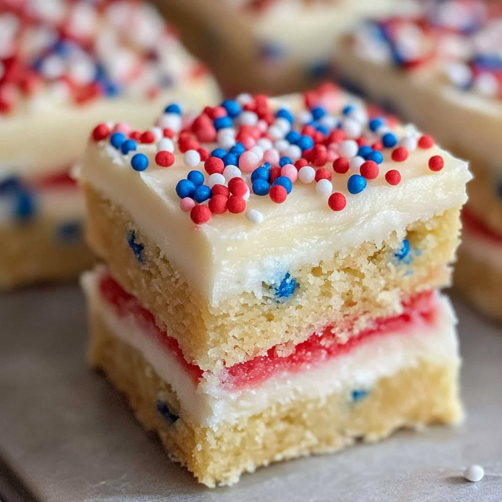 Patriotic sugar cookie bars