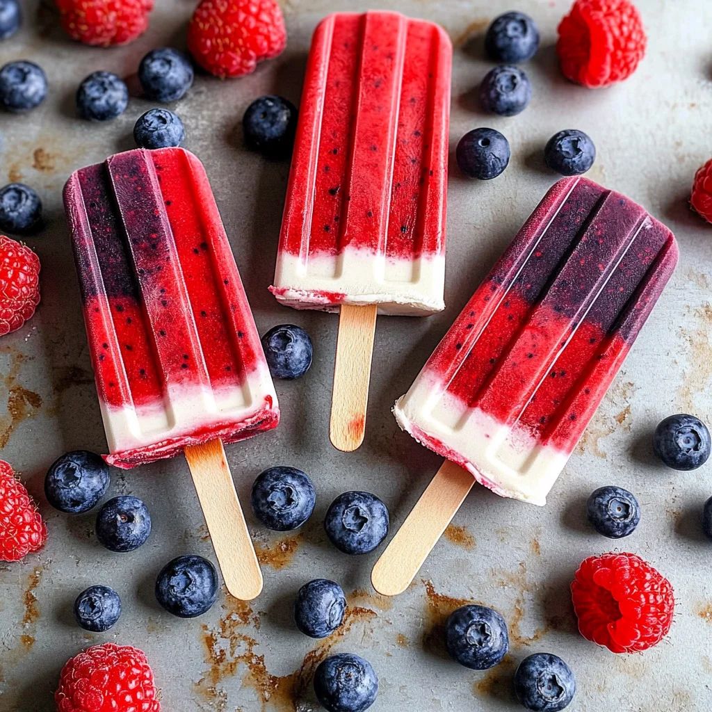 Red White and Blueberry Popsicles